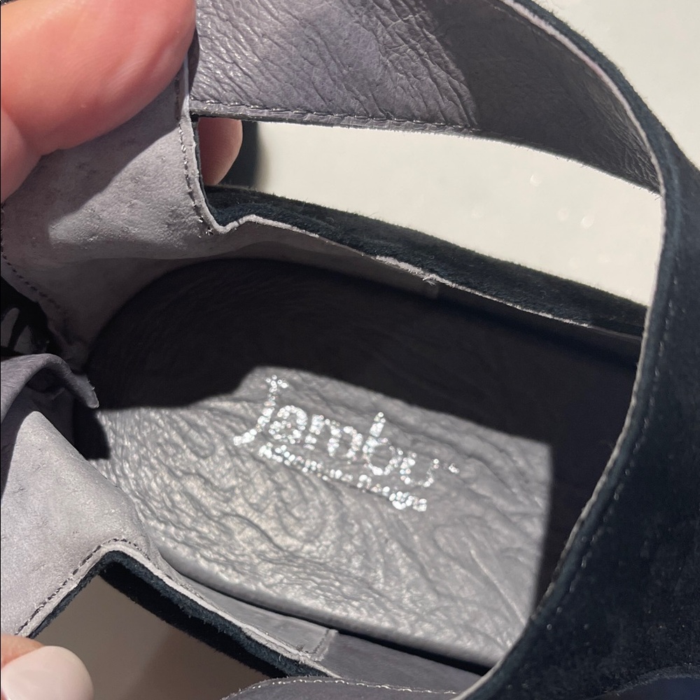 Jambu Black Suede Women's Heeled Sandals size 8M - Picture 2 of 9
